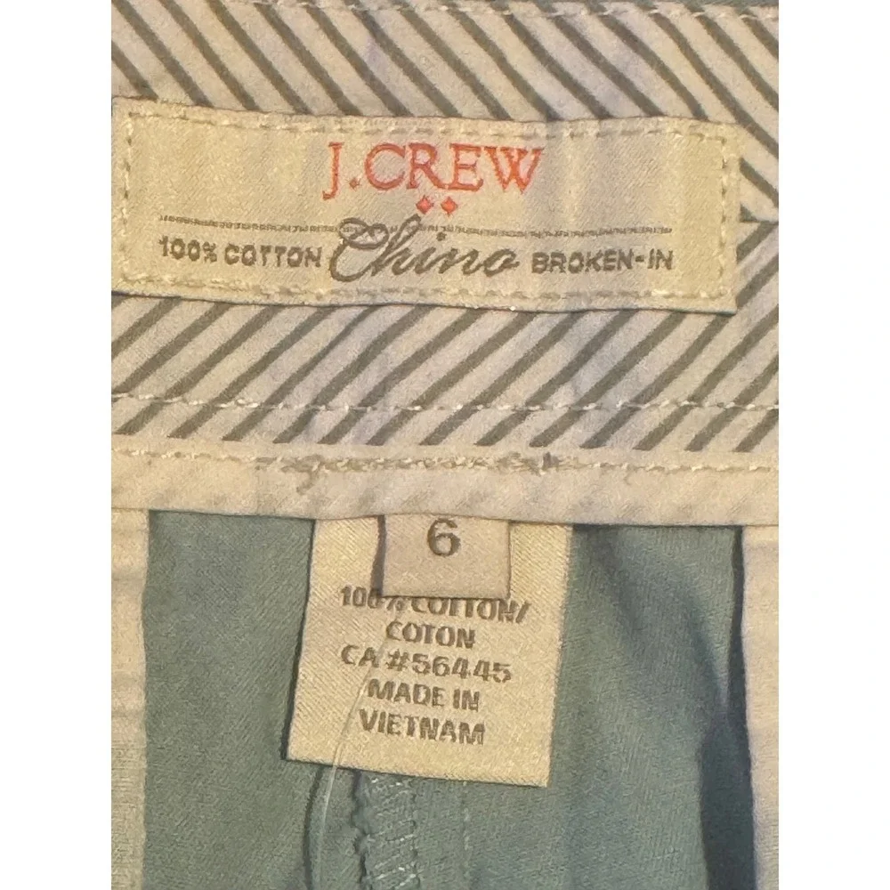 J. Crew Chino Broken-In Shorts W Size 6 Light Blue 100% Cotton Casual‎ Preppy